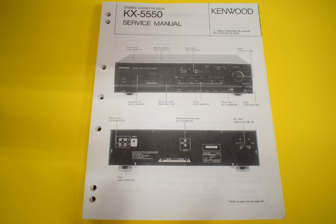 Kenwood KX-5550 Cassette Deck Service Manual  			
